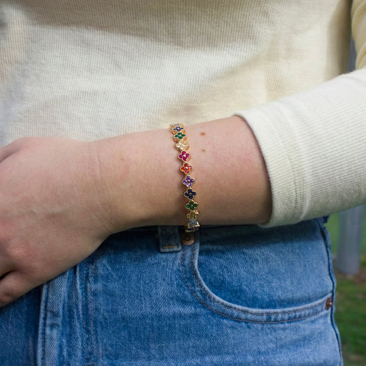 צמיד תלתן צבעוני קטן