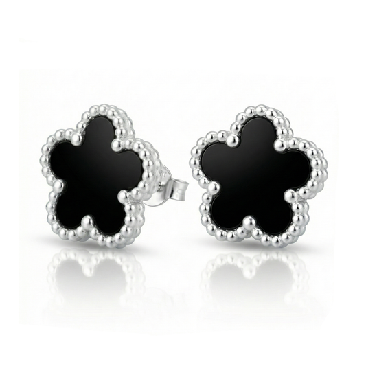 עגילי תלתן שחור