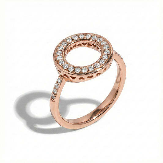 טבעת עיגול משובץ