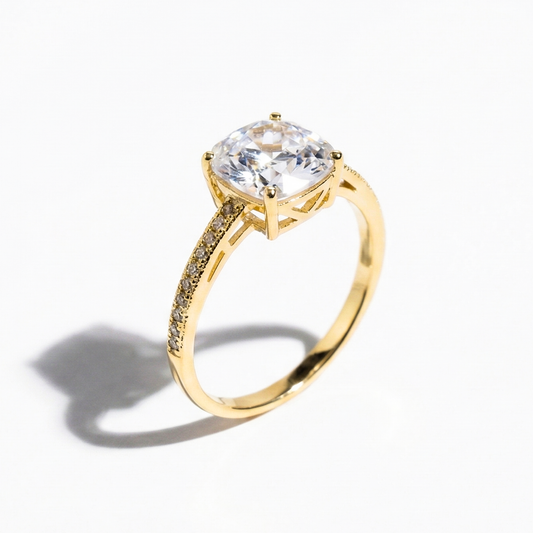 טבעת מרובע עגול משובץ קטן