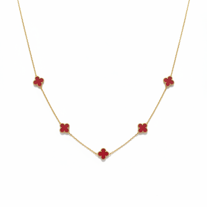 Red clover necklace product photography